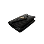 Saint Laurent Monogram Envelope Bag in Quilted Grained Leather